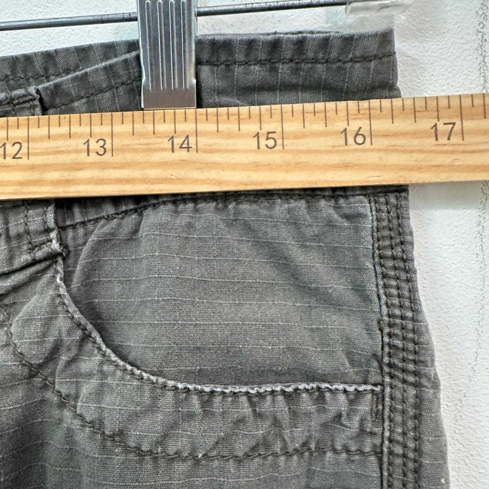 Calvin Klein Jeans Capri Pants Grey Olive‎ Cotton Utility Slub Cropped Size 6 - Picture 5 of 12